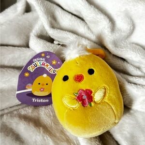 3.5” Triston the Chick Squishmallow Clip - Easter Collection NWT